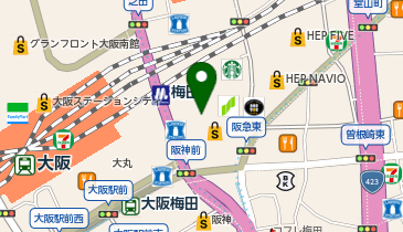 ヤーマン株式会社 阪急うめだ本店の地図画像