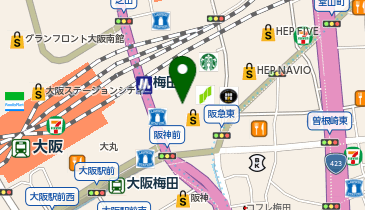カバーマーク株式会社 阪急うめだ本店の地図画像