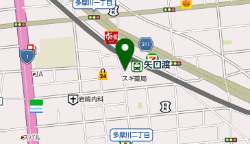 有限会社ケアブレーン くすの木薬局 矢口渡店の地図画像