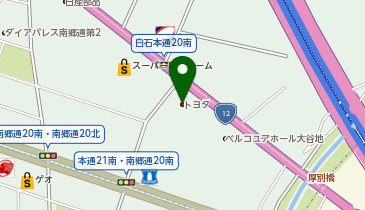 札幌トヨタ自動車 白石支店の地図画像