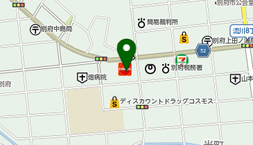 新車市場 別府流川 有限会社別府九石販売の地図画像