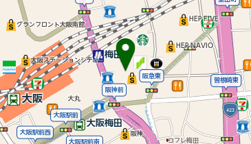 阪急うめだ本店 エルメス シューズブティックの地図画像