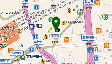 保険クリニック ホワイティうめだ店の地図画像
