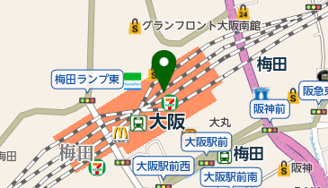 JR西日本 大阪駅みどりの窓口の地図画像