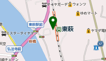 JR西日本 東萩駅みどりの窓口の地図画像