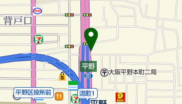 サイクルコンビニてるてる 平野本町店の地図画像