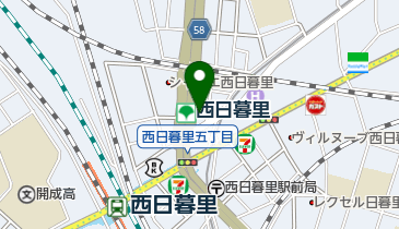 西日暮里 ホルモンの地図画像