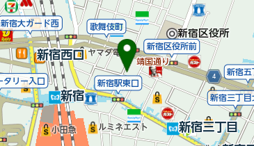 情熱のすためしどんどん 新宿東口アルタ裏店の地図画像