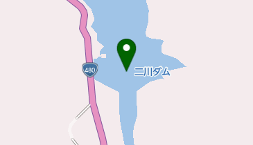 二川ダム湖畔の地図画像