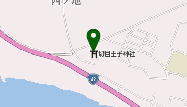 切目神社のホルトの木の地図画像