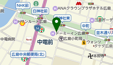 エノキ・ムクノキ・クロガネモチなど(平和大通り)(被爆樹木)の地図画像