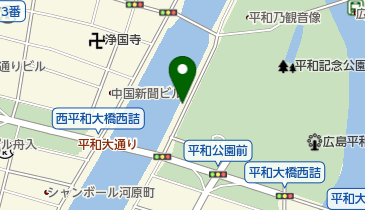 広島県立第二中学校慰霊碑の地図画像