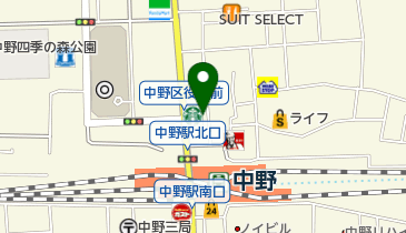 魚がし日本一 中野サンモール店の地図画像