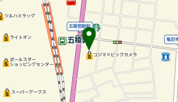 コジマ&times;ビックカメラ函館店の地図画像