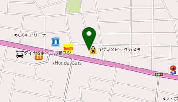 コジマ&times;ビックカメラ小山店の地図画像