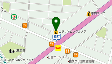 コジマ&times;ビックカメラ高崎店の地図画像