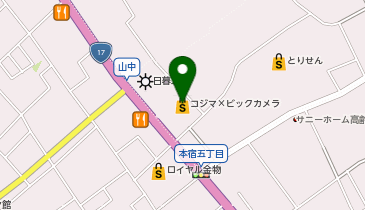 コジマ&times;ビックカメラ北本店の地図画像