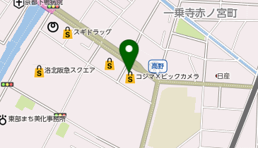 コジマ&times;ビックカメラ高野店の地図画像