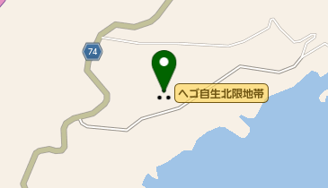 ヘゴ自生北限地帯の地図画像