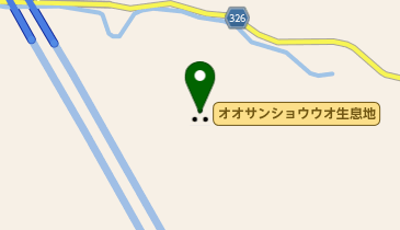 オオサンショウウオ生息地の地図画像