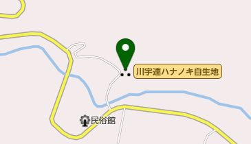 川宇連ハナノキ自生地の地図画像