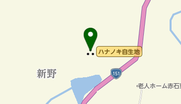 ハナノキ自生地の地図画像