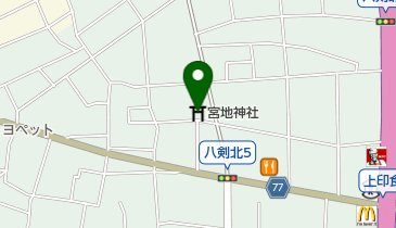 宮地神社の地図画像