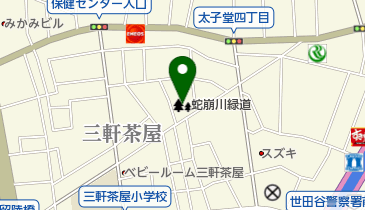 蛇崩川緑道の地図画像