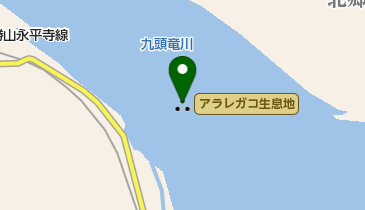 アラレガコ生息地の地図画像