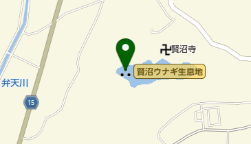 賢沼ウナギ生息地の地図画像