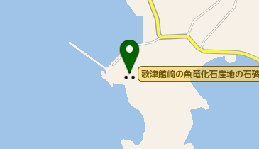 歌津館崎の魚竜化石産地の石碑の地図画像