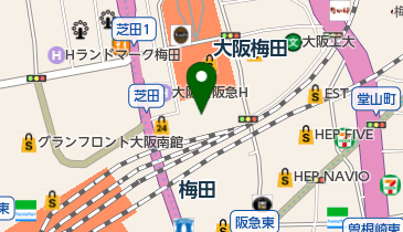 みずほ銀行阪急梅田支店 みずほATM宝くじサービスの地図画像