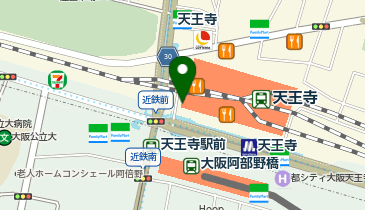 ツリーカフェ 天王寺ミオプラザ館店の地図画像
