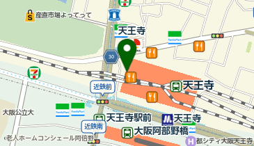 日本旅行 TiS天王寺支店の地図画像