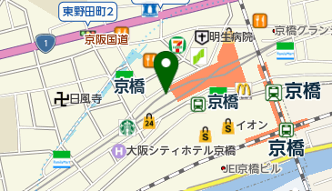 ビューティーフェイス京阪モール京橋店の地図画像