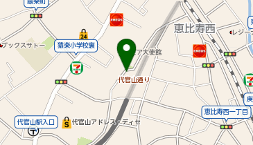 代官山の裏千家茶道教室 知新庵の地図画像