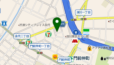 パーソナルトレーニングジム ハーモニーボディー門前仲町の地図画像