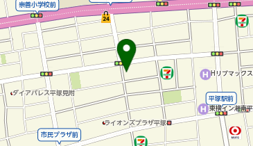 平塚市新型コロナ無料検査場の地図画像