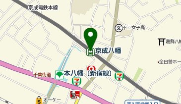 WiFiBOX 京成八幡駅 券売機前の地図画像