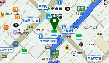 WiFiBOX ニッポンレンタカー東銀座駅前の地図画像