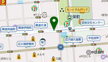 WiFiBOX 地下鉄東山線 栄駅 西改札口 の地図画像