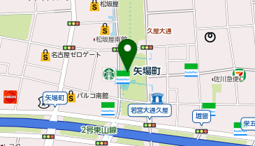 WiFiBOX 地下鉄名城線 矢場町駅の地図画像