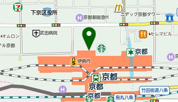 WiFiBOX 日本旅行 TiS京都西口支店の地図画像