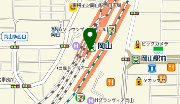 WiFiBOX 日本旅行 TiS岡山支店の地図画像