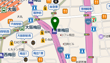 WiFiBOX Osaka Metro谷町線東梅田駅の地図画像