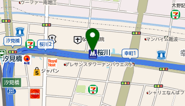 WiFiBOX Osaka Metro千日前線桜川駅の地図画像