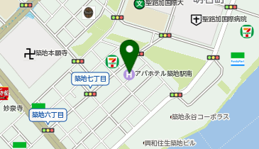 WiFiBOX アパホテル〈築地駅南〉の地図画像