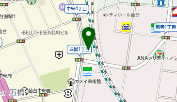 WiFiBOX 東横INN仙台駅西口中央の地図画像