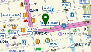 WiFiBOX 東横INN札幌すすきの交差点の地図画像