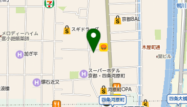PSJ 京都河原町店 Supported by(サポーテッド バイ) 自遊空間の地図画像